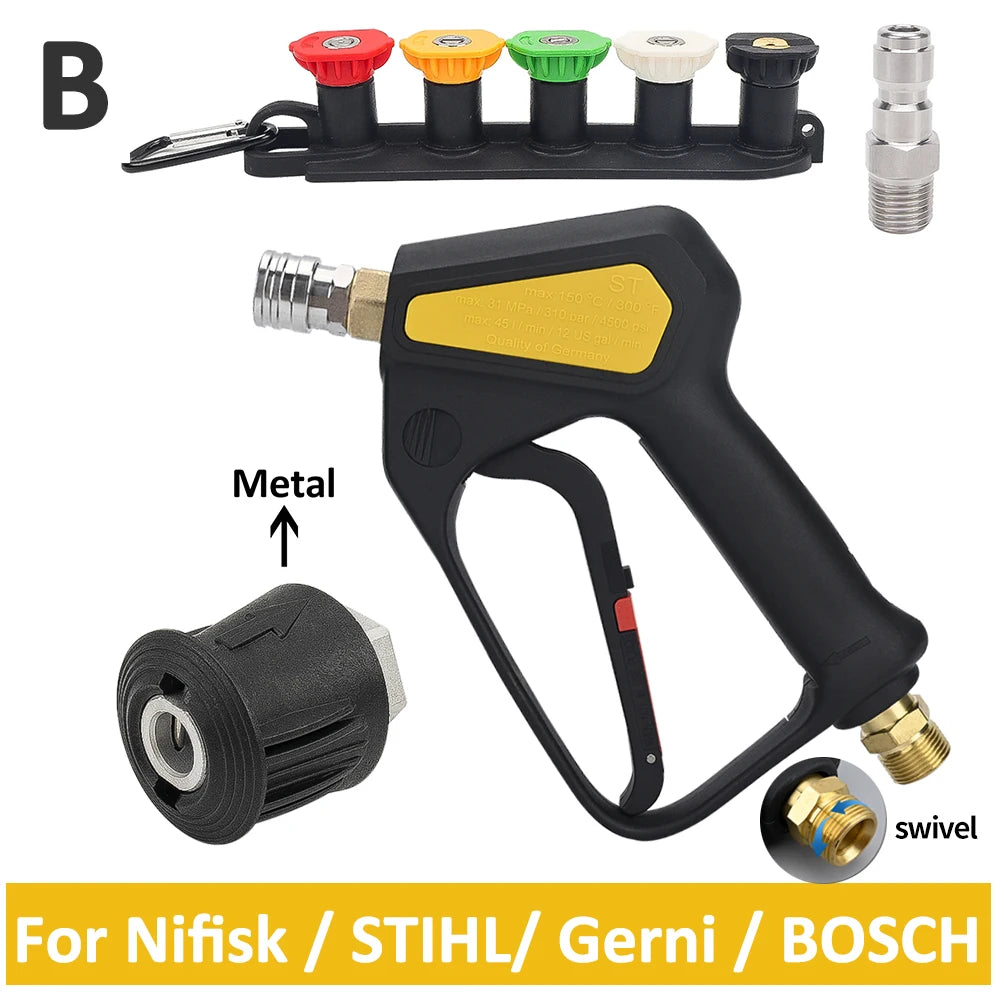 Pressure Washer Water Swivel Gun for Car Cleaning Hose Connector For Karcher Nilfisk Parkside Bosch Quick Connector