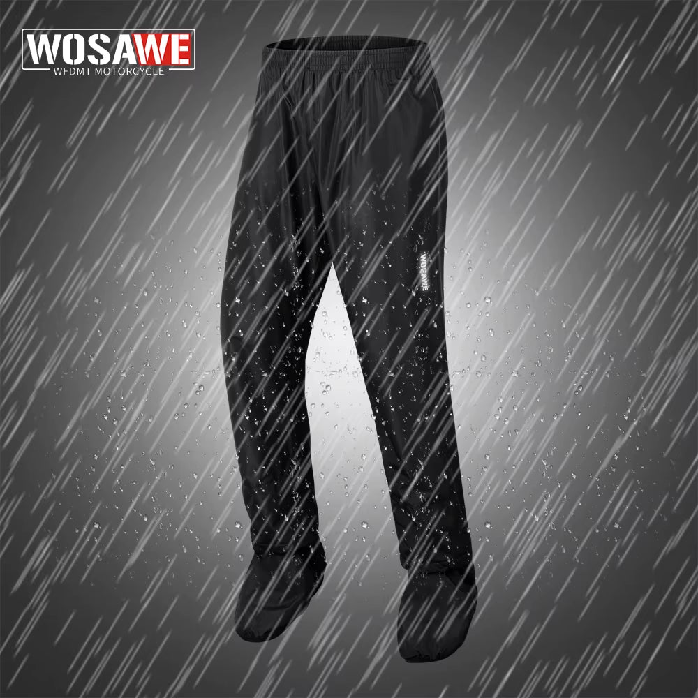 Men Rain Pants Shoe Covers Moto Waterproof Pants Outdoor Work Rain Gear Pants for Motorcycle Camping Hiking Fishing Golf