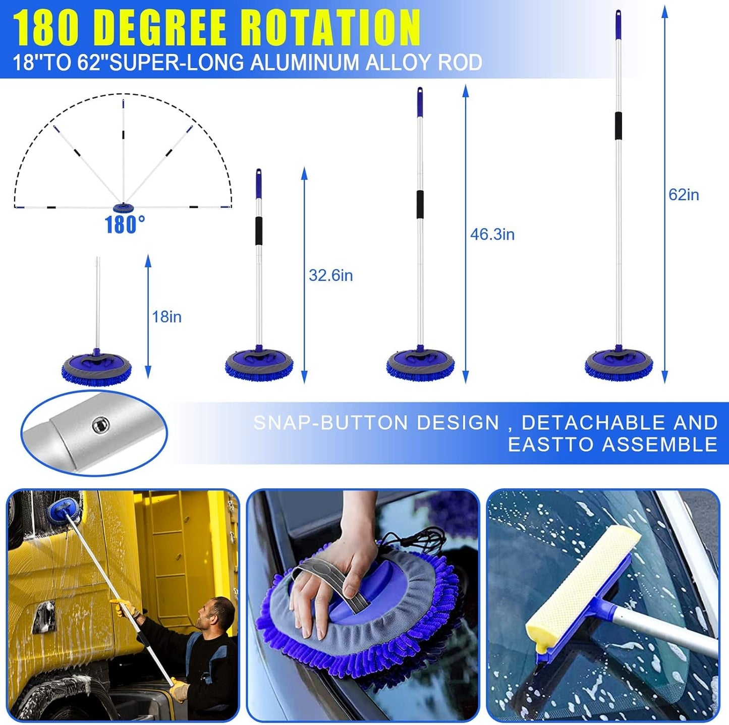 Comprehensive 21-Piece Car Wash Kit with Extended Handle Brush, Detailing Brushes, Filtered Wash Bucket, and Windshield Squeegee for Automotive and Marine Use