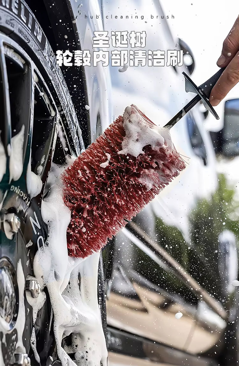 Large Wheel Hub Brush Car Underrim Wash Brush Engine Tire Brush Underrim Clean Brush