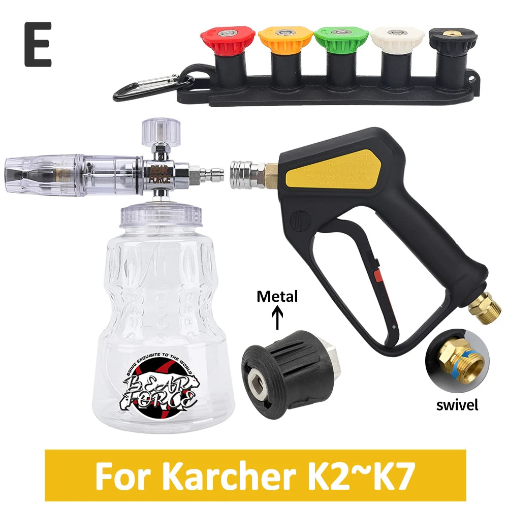 Pressure Washer Water Swivel Gun for Car Cleaning Hose Connector For Karcher Nilfisk Parkside Bosch Quick Connector