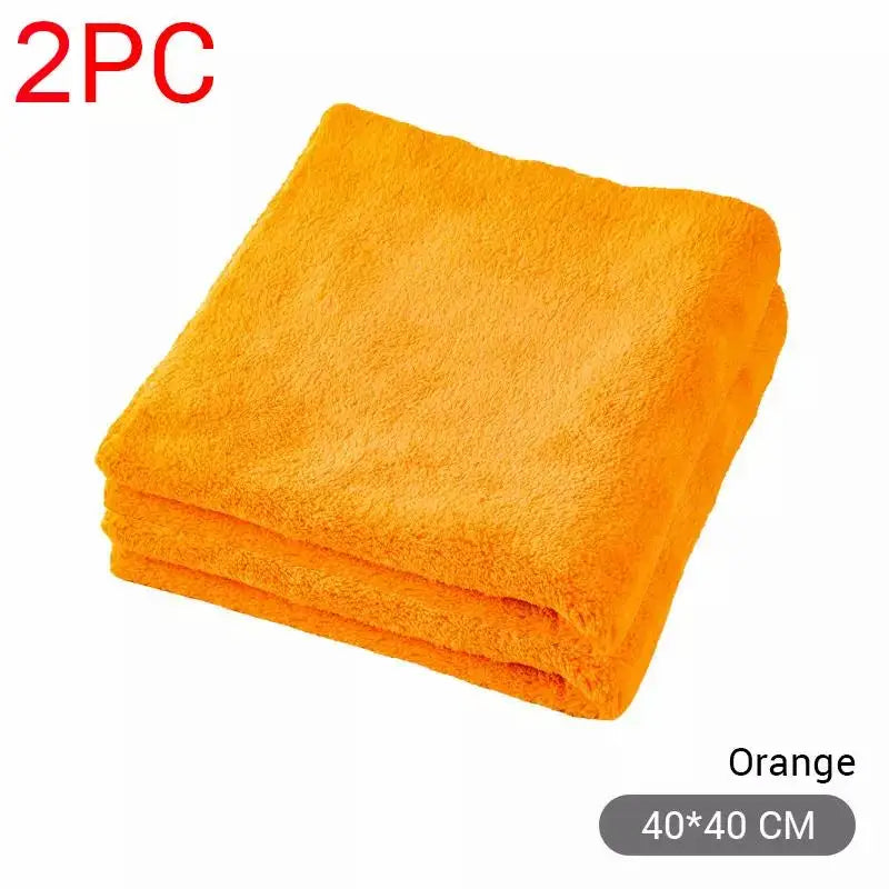 2pcs High-end Microfiber Towels Thickened Auto Detailing Water Drying Cloth Cleaning Tools Car Care Wash Accessories 40X40cm