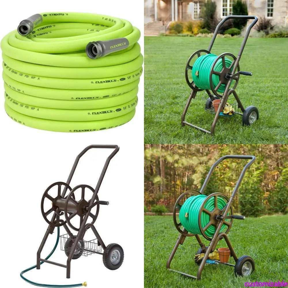 Liberty Garden Hose Trolley and Flexzilla Hose Set