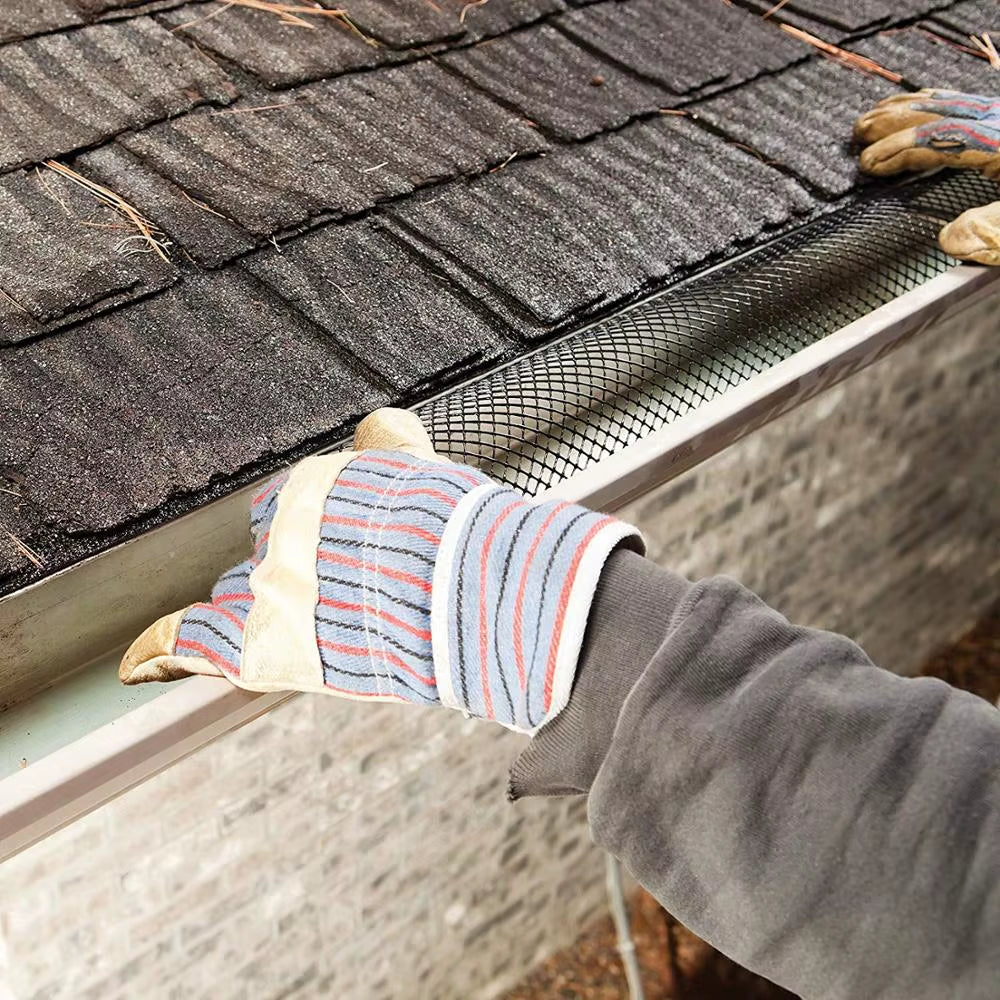 20 Ft x 6 In Black Plastic Gutter Guard Mesh - Simplified Leaf Protection System for Effortless Installation