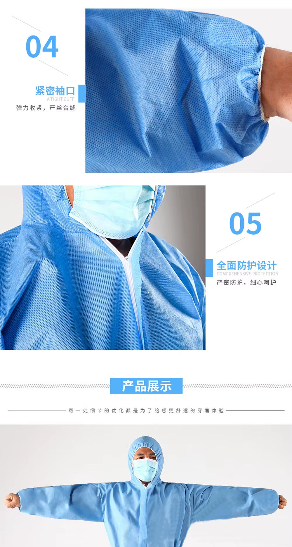 Professional Disposable Waterproof Oil-Resistant Coverall Suit for Spray Painting and Occupational Safety