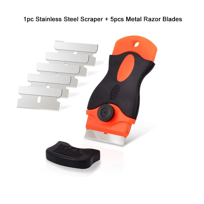 Scraper for Car Glass with Blades Window Glass Glue Sticker Remover Razor Blade Scraper to Clean Ceramic Hob Auto Squeegee Tool
