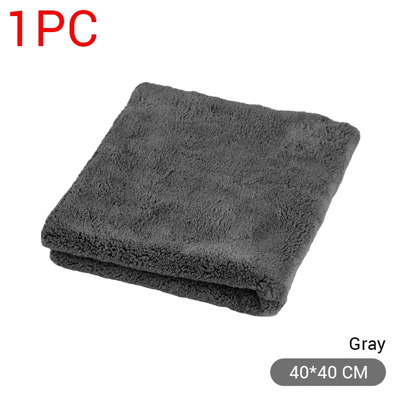 2pcs High-end Microfiber Towels Thickened Auto Detailing Water Drying Cloth Cleaning Tools Car Care Wash Accessories 40X40cm
