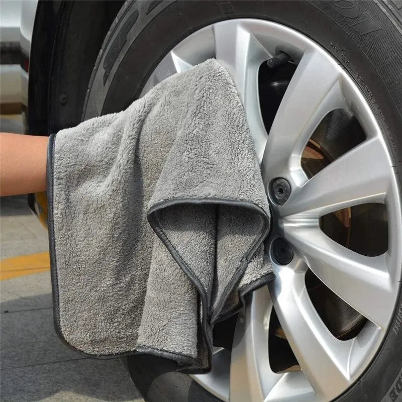 2pcs High-end Microfiber Towels Thickened Auto Detailing Water Drying Cloth Cleaning Tools Car Care Wash Accessories 40X40cm