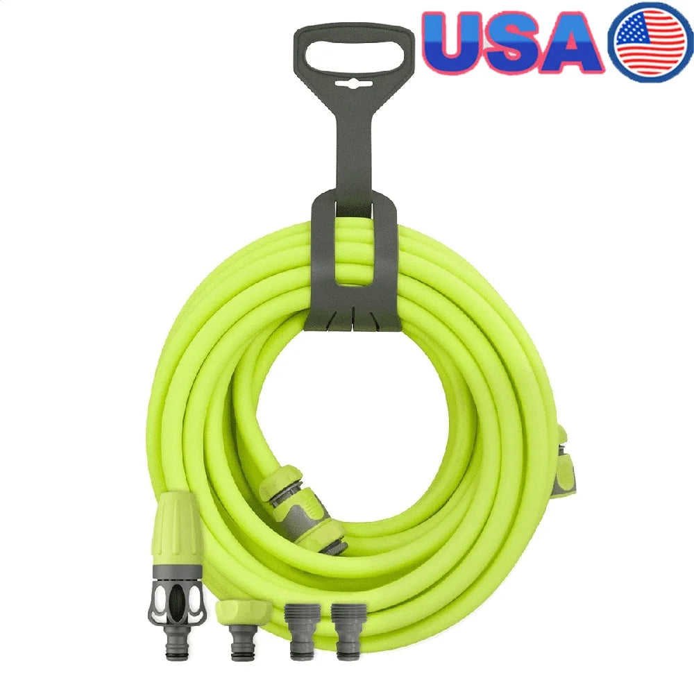 Flexzilla Garden Hose Kit 1/2 Inch 50 Feet Quick Connect Nozzle Hanger Lightweight Kink Free All Weather Flexibility Durable
