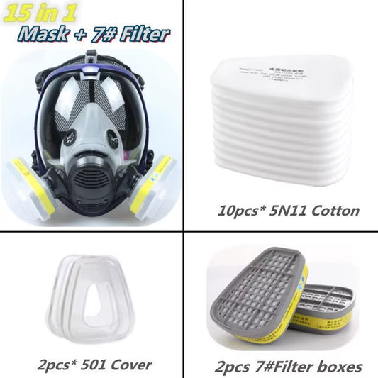 6800 Full Face Respirator Chemical Gas Mask with Anti-Fog Filter for Industrial Use, Acid Gas, Welding, Spray Painting, and Insecticide Protection