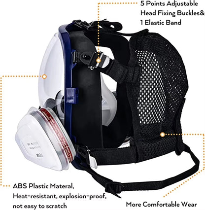 6800 Full Face Respirator Chemical Gas Mask with Anti-Fog Filter for Industrial Use, Acid Gas, Welding, Spray Painting, and Insecticide Protection