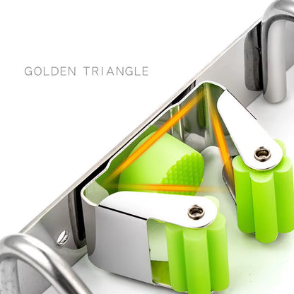 Stainless Steel Wall-Mounted Mop and Broom Organizer for Kitchen and Bathroom Storage Solutions