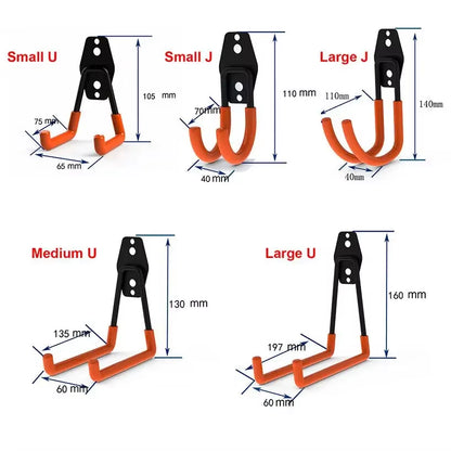 Premium Heavy-Duty Metal Bicycle Storage Hook - Robust Wall-Mounted Tool Organizer for Small to Medium Square Hooks