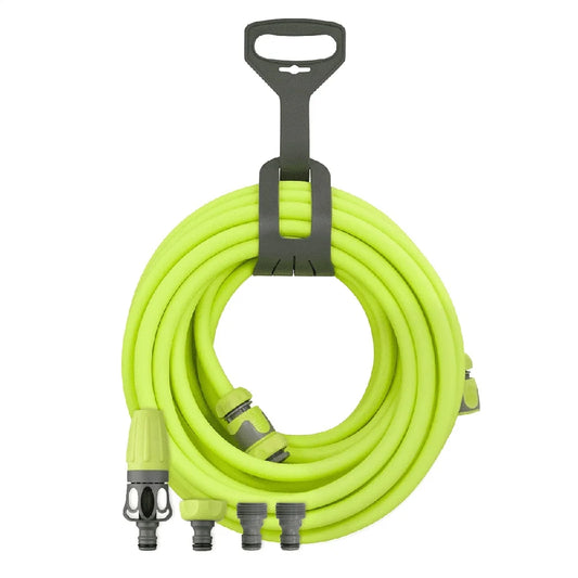 Flexzilla Garden Hose Kit 1/2 Inch 50 Feet Quick Connect Nozzle Hanger Lightweight Kink Free All Weather Flexibility Durable