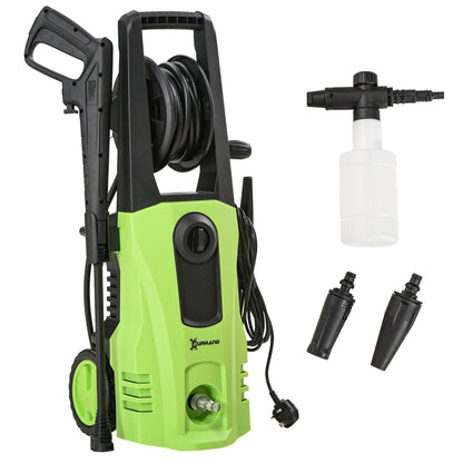1800W High Pressure Washer, 150 Bar Pressure, 510 L/h Flow, High-Performance Portable Power Washer Jet Wash Cleaner for Garden, Car, Green