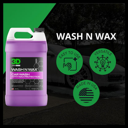 Wash N Wax Car Wash Soap - Ph Balanced, Easy Rinse, Scratch Free Soap with Wax Protection - 1 Gallon