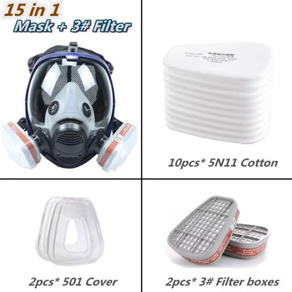6800 Full Face Respirator Chemical Gas Mask with Anti-Fog Filter for Industrial Use, Acid Gas, Welding, Spray Painting, and Insecticide Protection