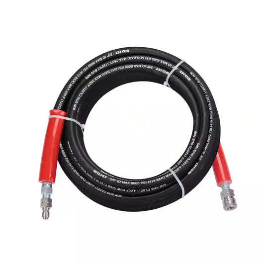High-Pressure Washer Hose, 25 Ft, 3/8" Quick Connect Fittings, Rated for 4,000 PSI