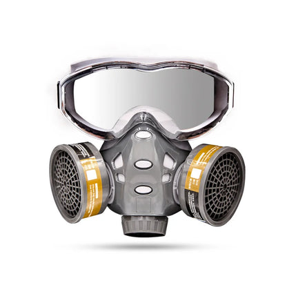Gas Mask With Filters Full Face Protective Mask For Spray Painting Chemical Pesticide Industrial Respirator Anti-Fog Glass