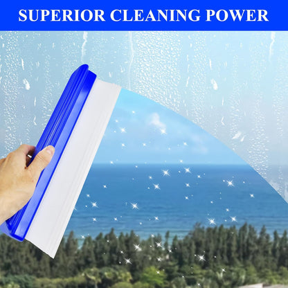 4 Pack 12” Silicone Car Drying Squeegee, 3-Layer T-Bar Water Blade Professional Automotive Water Wiper, Car Windshield Squeegee Flexible Water Blade Squeegee for Car Window Glass Bathroom