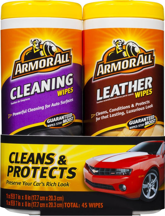 82646 Cleaning and Leather Wipe - 20/25 Sheets, (Pack of 2)