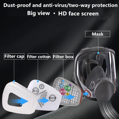 Full face spray protective mask, industrial gas mask respirator, new type 6800 gas mask, mechanical maintenance chemicals.