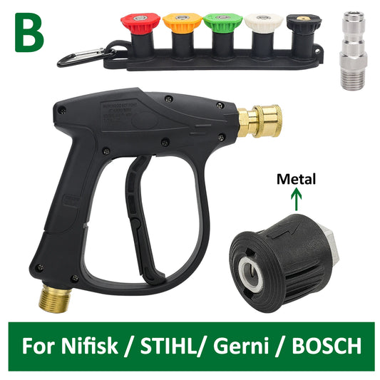 Pressure Washer Water Gun for Car Cleaning Hose Connector For Karcher Nilfisk Parkside Bocsh Quick connector nozzles