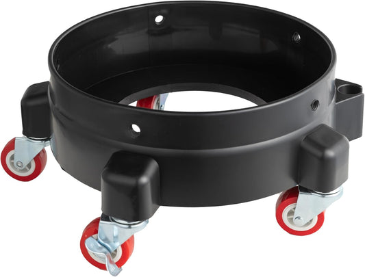 Professional 11.5-Inch Rolling Dolly for 5-Gallon Buckets with Removable Design and 360-Degree Swivel Casters - Perfect for Car Wash and Detailing Applications, Black