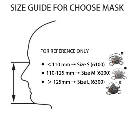 Industrial Half Face Respirator Mask 6100/6200/6300 for Dust and Gas Protection in Painting, Spraying, and Polishing - Unisex Safety Mask