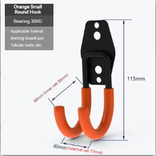 Premium Heavy-Duty Metal Bicycle Storage Hook - Robust Wall-Mounted Tool Organizer for Small to Medium Square Hooks