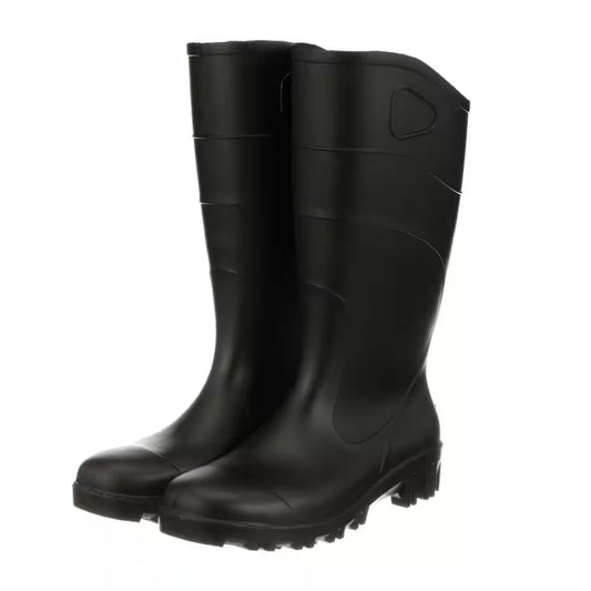 Men'S 15 In. All-Purpose PVC Rubber Boot- Black Size 10