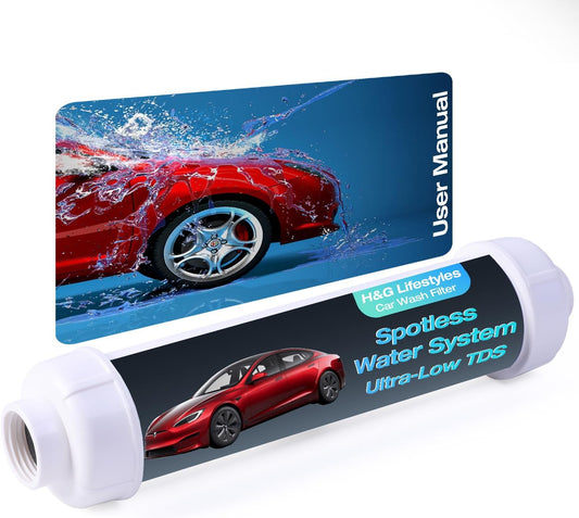 Spotless Water System for Car Wash,Water Deionizer for Car Washing, Ultra-Low TDS In-Line DI Water Filter System,Car Wash Water Filter for Car Detailing 50 Gallons Deionized Water