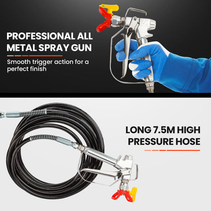 NNEMB 740W Electric Airless Paint Station-Portable High Pressure Sprayer Gun