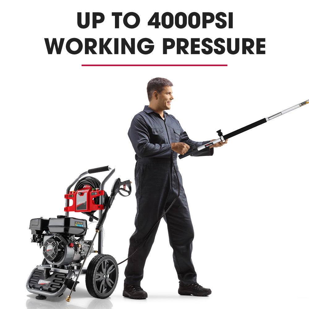NNEMB 4000PSI 5.5M Long Telescopic Universal Pressure Washer Cleaner Pole Wand Extension Lance