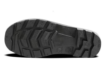 High-tube Plush Warm Rain Boots Men's Cotton Reflective Strip Rain Shoes High-top Rubber Shoes Work Waterproof Shoes Men