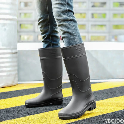 Men's fashionable waterproof shoes Long rubber boots construction sites Adult Rain Shoes anti slip Male rain boots Zapatos Homme