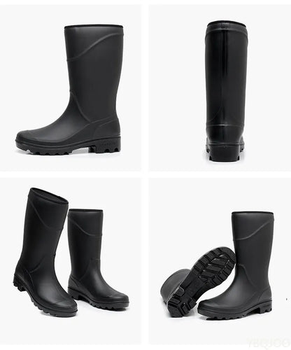 Men's fashionable waterproof shoes Long rubber boots construction sites Adult Rain Shoes anti slip Male rain boots Zapatos Homme