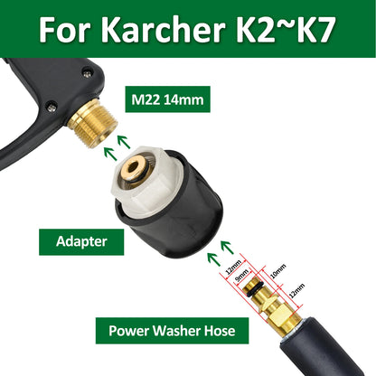 Pressure Washer Water Gun With Car Cleaning Hose Connector For Karcher/ Nilfisk/ Parkside/ Bosch