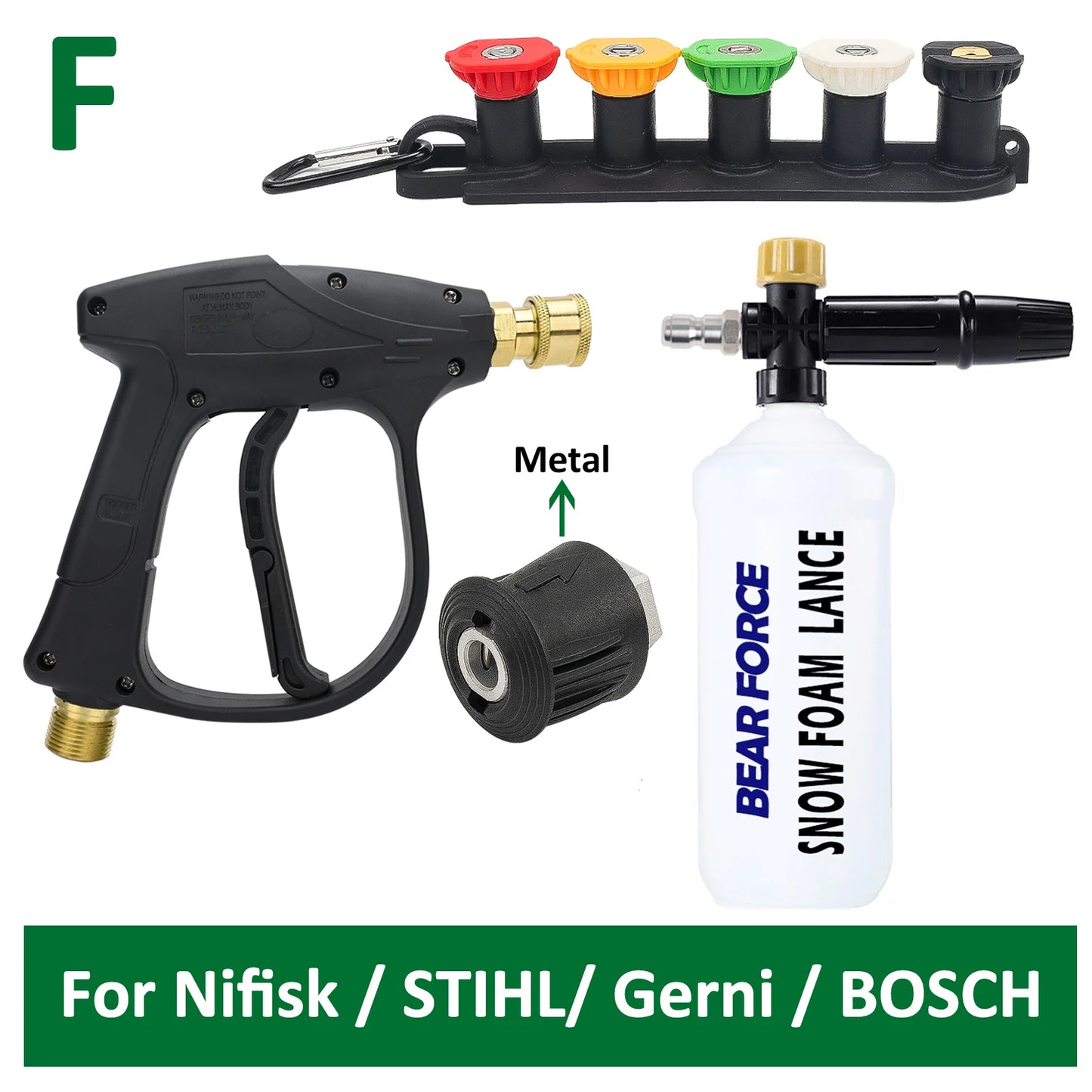 Pressure Washer Water Gun With Car Cleaning Hose Connector For Karcher/ Nilfisk/ Parkside/ Bosch