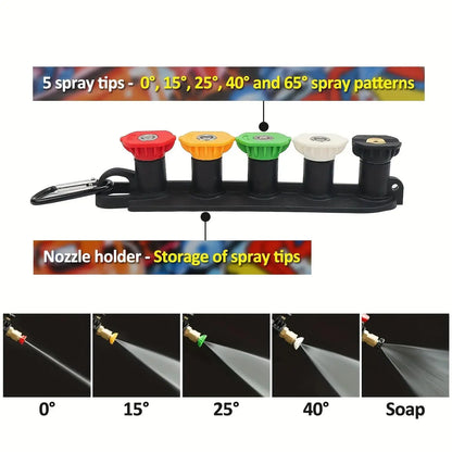 4350PSI High Pressure Water Gun with Graffiti Design, 1L Foam Cannon & 1/4" Quick Connect, Battery-Free for Karcher K Series