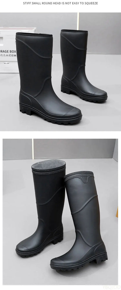 Men's fashionable waterproof shoes Long rubber boots construction sites Adult Rain Shoes anti slip Male rain boots Zapatos Homme