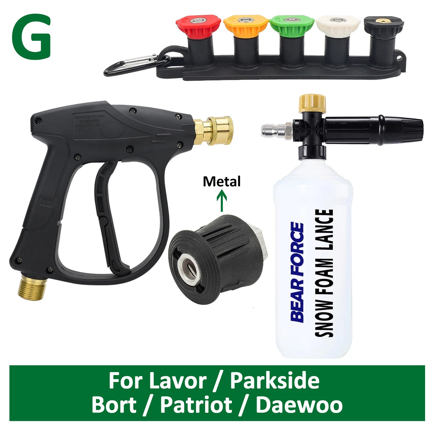 Pressure Washer Water Gun With Car Cleaning Hose Connector For Karcher/ Nilfisk/ Parkside/ Bosch