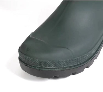 High-tube Plush Warm Rain Boots Men's Cotton Reflective Strip Rain Shoes High-top Rubber Shoes Work Waterproof Shoes Men