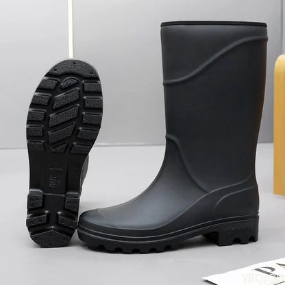 Men's fashionable waterproof shoes Long rubber boots construction sites Adult Rain Shoes anti slip Male rain boots Zapatos Homme