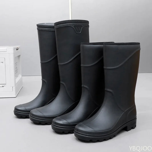 Men's fashionable waterproof shoes Long rubber boots construction sites Adult Rain Shoes anti slip Male rain boots Zapatos Homme