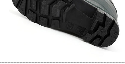 High-tube Plush Warm Rain Boots Men's Cotton Reflective Strip Rain Shoes High-top Rubber Shoes Work Waterproof Shoes Men