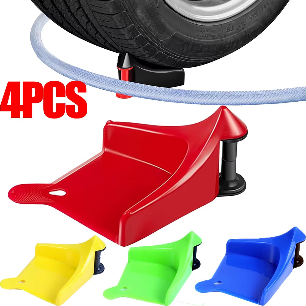 4Pcs Portable Car Tire Wedge for Car Washing Detailing Tire Hose Guide Preventing Pressure Washer Hose Stuck under Tires