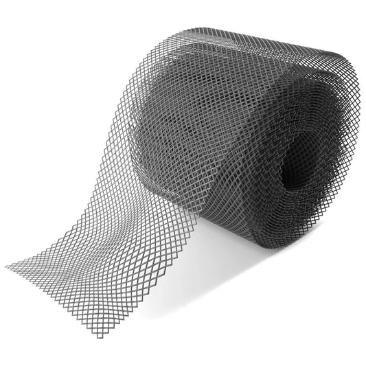 20 Ft x 6 In Black Plastic Gutter Guard Mesh - Simplified Leaf Protection System for Effortless Installation