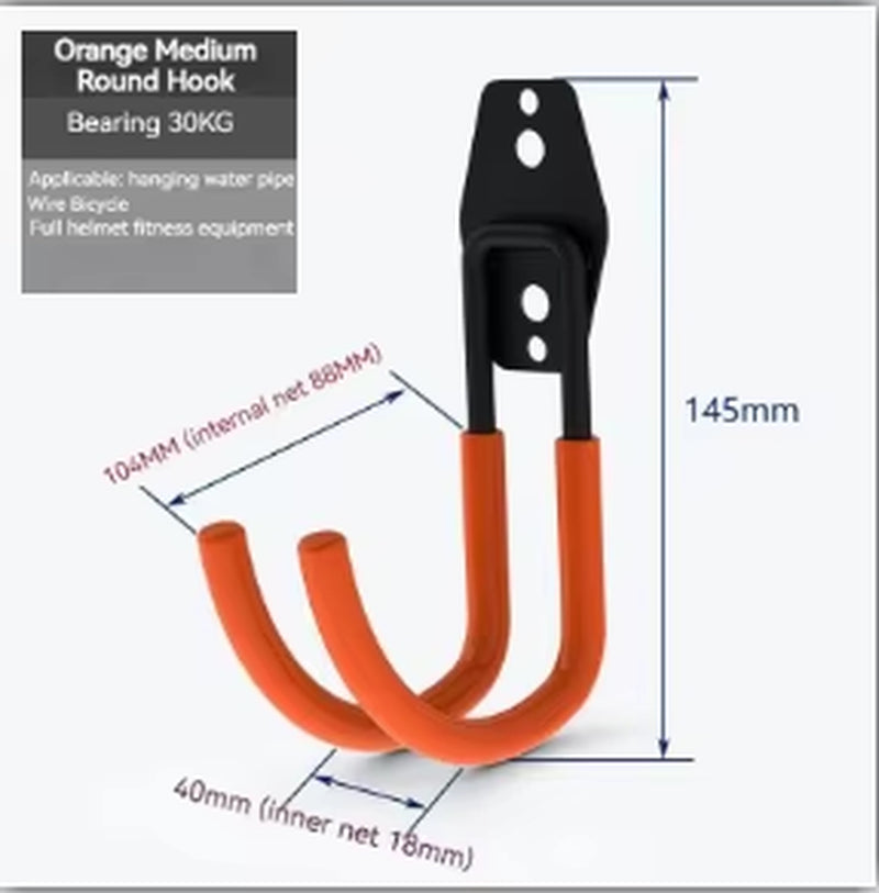 Premium Heavy-Duty Metal Bicycle Storage Hook - Robust Wall-Mounted Tool Organizer for Small to Medium Square Hooks