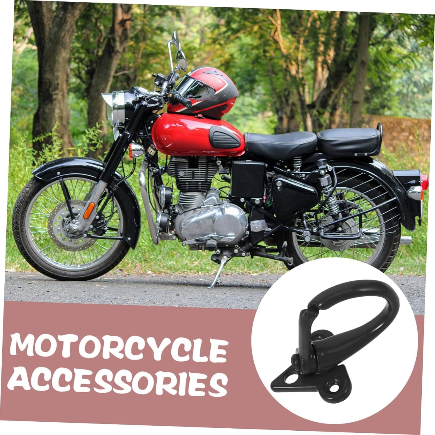 Multifunctional Helmet Hook for Motorcycle and Scooter Handlebars - Black Accessory Hook